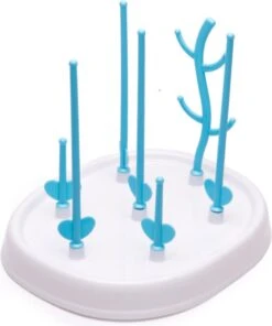 Merkloos Babyfles Droogrek - Flessen Droogrek - Afdruiprek Met Lekbak - Afwasrek - Baby Flesjes Droogrek - Flessenrek - Kraamcadeau - Baby Cadeau - Blauw -Bekend Babyproducten Winkel 1001x1200