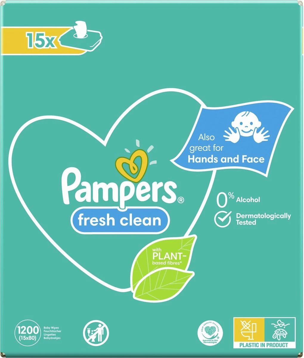 Pampers® Pampers Fresh Clean Billendoekjes - 1200 Doekjes 13 Pampers® Pampers Fresh Clean Billendoekjes - 1200 Doekjes - Afbeelding 11