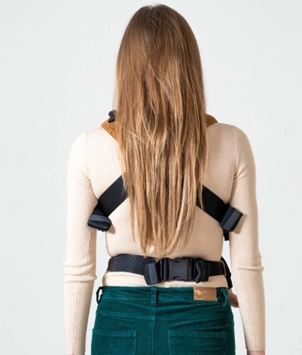 ByKay - Draagzak - Click Carrier Classic - Ribbed Velvet - Mustard Brown 6 ByKay - Draagzak - Click Carrier Classic - Ribbed Velvet - Mustard Brown - Afbeelding 4