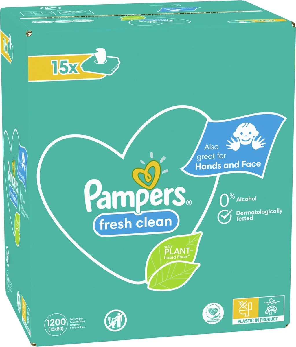 Pampers® Pampers Fresh Clean Billendoekjes - 1200 Doekjes 11 Pampers® Pampers Fresh Clean Billendoekjes - 1200 Doekjes - Afbeelding 9