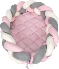 Sevibaby Roze 3-in-1 Braided Bedbumper En Babynest 521-2 -Bekend Babyproducten Winkel 1034x1200 7