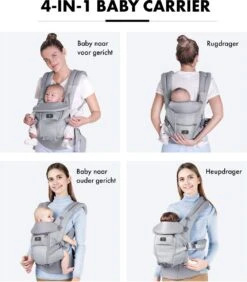 Deryan Ergonomische Draagzak - Buikdrager 4-in-1 Grijs -Bekend Babyproducten Winkel 1052x1200 2