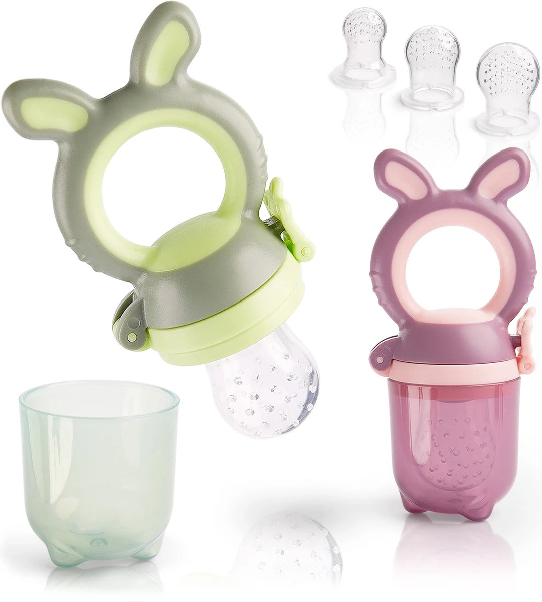 2 Fruit Teats Baby Bunny + 6 Siliconen Spenen In 3 Maten + 1 Baby Tandenborstel - BPA-vrije Fopspeen Voor Fruit Groente Pap Babyvoeding (2-Pack+Tandenborstel) 3 2 Fruit Teats Baby Bunny + 6 Siliconen Spenen In 3 Maten + 1 Baby Tandenborstel - BPA-vrije Fopspeen Voor Fruit Groente Pap Babyvoeding (2-Pack+Tandenborstel)