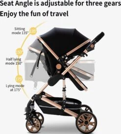 Luxe Kinderwagen 3 In 1 - Wandelwagen - Kinderwagen 3-in-1 Incl Autostoel - Kinderwagen Maxi Cosi – Buggy 3 In 1 - Newborn - Zwart -Bekend Babyproducten Winkel 1084x1200 6