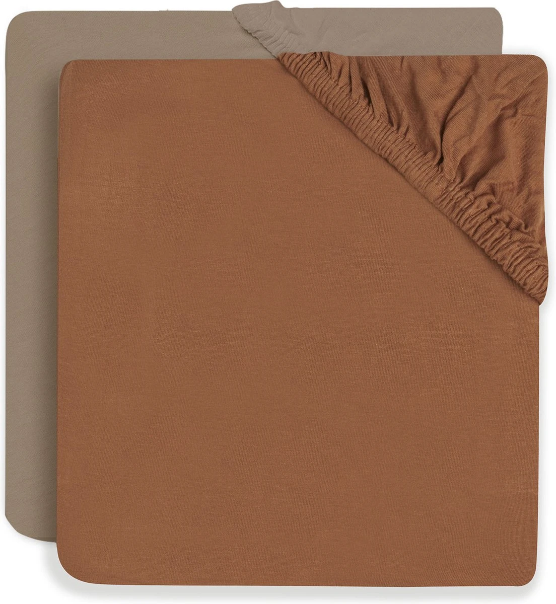 Jollein Baby Hoeslaken Jersey 60x120cm - Caramel/Biscuit - 2 Stuks 3 Jollein Baby Hoeslaken Jersey 60x120cm - Caramel/Biscuit - 2 Stuks