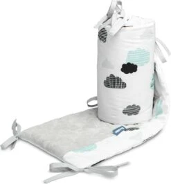 Sensillo Baby Bedbumper - Bedomrander - Anti Stootrand Ledikant - Bed Zijbeschermers - 180x30cm - Grijze Wolkjes 15 Sensillo Baby Bedbumper - Bedomrander - Anti Stootrand Ledikant - Bed Zijbeschermers - 180x30cm - Grijze Wolkjes -Bekend Babyproducten Winkel 1113x1200 4