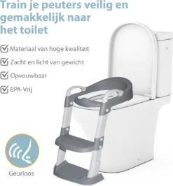 Merkloos Levlo Goods WC Verkleiner – WC Verkleiner Met Trapje – Toilettrainer – Verstelbaar – Incl. Handvaten - Grijs -Bekend Babyproducten Winkel 1116x1200 6