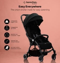 Hamilton By Yoop S1 Plus Buggy – Nieuw En Hoger 2023 Model – Premium Budget Stroller Met One Hand Folding Technologie – Zwart/Antraciet – Lichte, Verstelbare En Wendbare Kinderwagen Met Vele Gemakken -Bekend Babyproducten Winkel 1139x1200 4