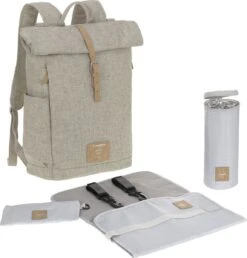 LÄSSIG Luiertas Rolltop Backpack Rugzak Incl Verschoningsmatje Choco Mélange Limited Edition -Bekend Babyproducten Winkel 1149x1200