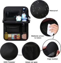 Auto Organizer Met Tablethouder - Autostoel Organizer Achterbank - Met Tablethouder - Auto Accessories - Zwart - 1 Stuk - Cadeautje -Bekend Babyproducten Winkel 1160x1200