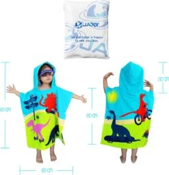JAXY Badcape Baby - Badcape - Baby Badjas - Omslagdoek - Omslagdoek - Baby Handdoek Met Capuchon - Strandhanddoek - Badponcho - Poncho Handdoek - Microfiber - 60x90cm - Dino -Bekend Babyproducten Winkel 1161x1200 10