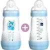 MAM 2x 260ml ANTI-COLIC ZUIGFLES Speen Vanaf 0 Jaar Blauw -Bekend Babyproducten Winkel 1168x1200