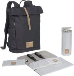 LÄSSIG Luiertas Rolltop Backpack Rugzak Incl Verschoningsmatje Denim Blauw Limited Edition -Bekend Babyproducten Winkel 1170x1200 4