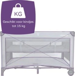 Prénatal Luxe Campingbedje Met Bodemverhoger - Inklapbaar Baby Campingbed - Reisbedje Met Wieltjes En Kruipluik - Inclusief Bodemmatras - 120 X 60 Cm - Grijs -Bekend Babyproducten Winkel 1174x1200 2