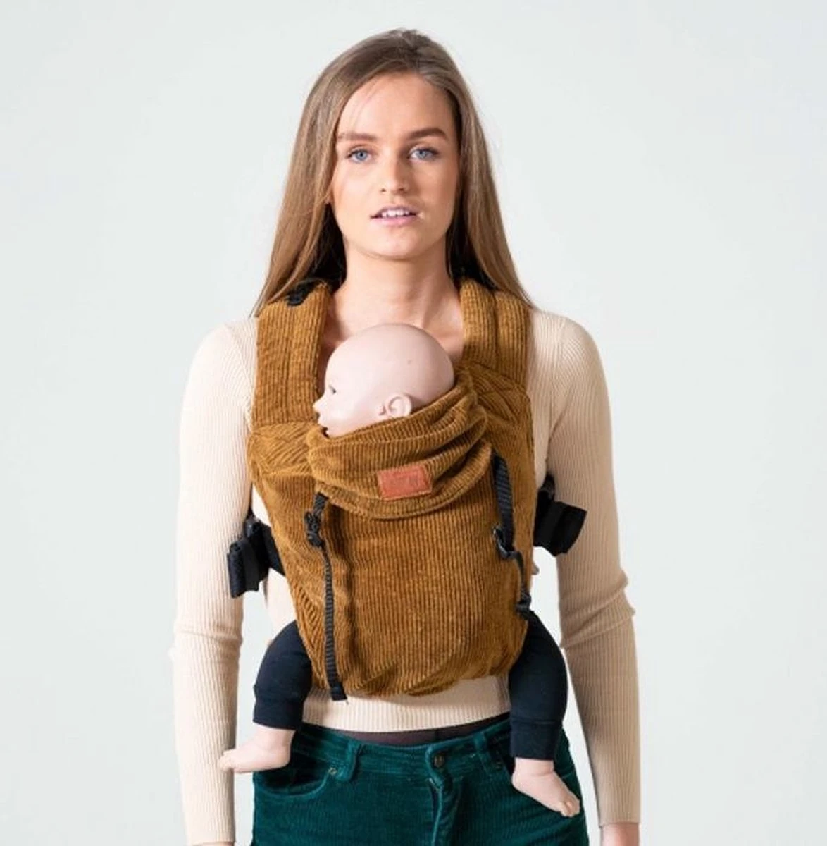 ByKay - Draagzak - Click Carrier Classic - Ribbed Velvet - Mustard Brown 3 ByKay - Draagzak - Click Carrier Classic - Ribbed Velvet - Mustard Brown