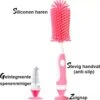 Merkloos Flessenborstel - Schoonmaakborstel Babyfles - Flessenreiniger - Fles Afwasborstel - Borstel Voor Drinkbus Of Drinkfles - Silicone - Duurzaam - Roze -Bekend Babyproducten Winkel 1178x1200