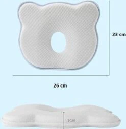 MINIIYOU® Orthopedisch Baby Hoofdkussen - Blauw - Plat Hoofd - Katoen - Traagschuim Vulling -Bekend Babyproducten Winkel 1178x1200 11