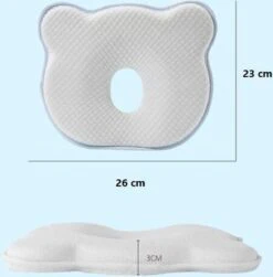 MINIIYOU® Orthopedisch Baby Hoofdkussen + Kussensloop - Blauw - Plat Hoofd - 100% KATOEN -Bekend Babyproducten Winkel 1179x1200 3