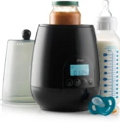 Alecto BW700BK - Snelle Digitale Flessenwarmer 500W Voor Opwarmen, Steriliseren En Ontdooien - Inclusief Stoomkap - Bediening Via Display - Zwart -Bekend Babyproducten Winkel 1181x1200