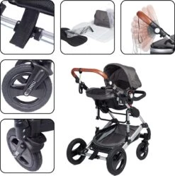 Bronea EXQUISE Luxe Multi-functionele Kinderwagen 3 In 1 | Zwart / Silver | Incl. MATRAS, Buggy, Autostoel, Luiertas, Regenhoes, Voetenwarmer, Muggen Net & Zonneklep 10 Bronea EXQUISE Luxe Multi-functionele Kinderwagen 3 In 1 | Zwart / Silver | Incl. MATRAS, Buggy, Autostoel, Luiertas, Regenhoes, Voetenwarmer, Muggen Net & Zonneklep -Bekend Babyproducten Winkel 1191x1200 4