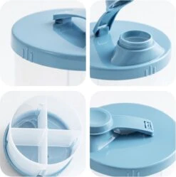 Without Lemon - Baby Melkpoeder Doseer Box - Voeding Bewaardoos - Schenkdop - 4 Compartimenten - Blauw -Bekend Babyproducten Winkel 1192x1200