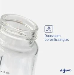 Difrax Glazen Babyfles 250 Ml Natural - Anti-Colic - Blauw - 1 Stuk -Bekend Babyproducten Winkel 1196x1200 4