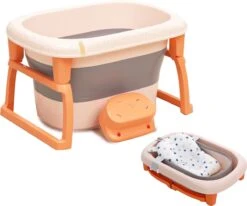 Babybadje - Inklapbaar Bad - Bad Baby - Met Badkruk - Zitbad - Bath Bucket - Opvouwbaar Bad Kinderen - Baby Badje - Opvouwbaar Bad Baby - Opvouwbaar Bad - Baby Badkussen