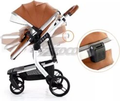 Merkloos BrightWise Luxe Kinderwagen 3 In 1 Voldoet Aan Alle Europese Veiligheidscertificaten - Wandelwagen - Kinderwagen 3-in-1 Incl Autostoel - Kinderwagen Maxi Cosi – Buggy 3 In 1 - Newborn - Leer - Grijs -Bekend Babyproducten Winkel 1200x1009 5
