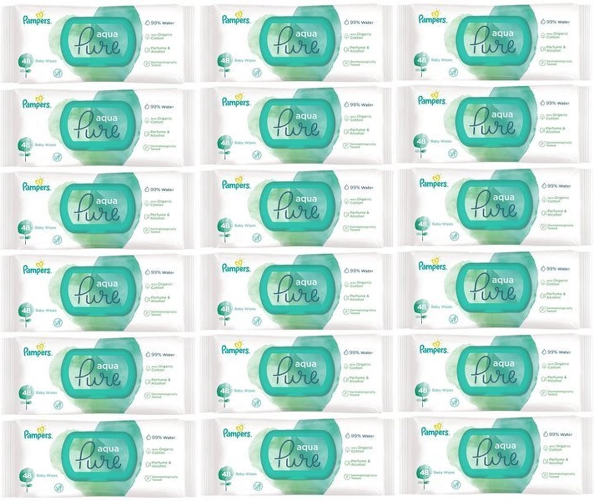 Pampers® Pampers Aqua Pure Billendoekjes - 864 Doekjes 3 Pampers® Pampers Aqua Pure Billendoekjes - 864 Doekjes