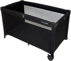 Prénatal Luxe Campingbedje Met Bodemmatras - Inclusief Draagtas - Inklapbaar Baby Campingbed - Met Wieltjes En Kruipluik - 120 X 60 Cm - Zwart -Bekend Babyproducten Winkel 1200x1025 1