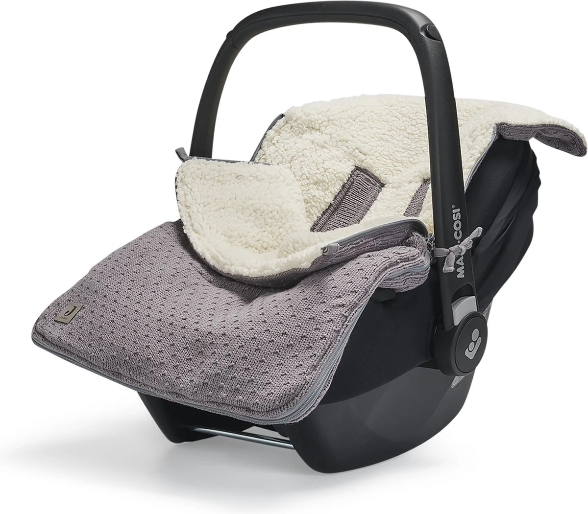 Jollein Voetenzak Voor Autostoel & Kinderwagen - Bliss Knit - Storm Grey 4 Jollein Voetenzak Voor Autostoel & Kinderwagen - Bliss Knit - Storm Grey - Afbeelding 2