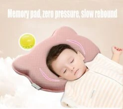 MINIIYOU® Orthopedisch Baby Hoofdkussen Roze - Plat Hoofd - Katoen - Traagschuim Vulling -Bekend Babyproducten Winkel 1200x1062 3