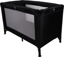 Ding Campingbedje - Zwart - 120x60 Cm - Reisbedje Inclusief Bodemmatrasje -Bekend Babyproducten Winkel 1200x1063