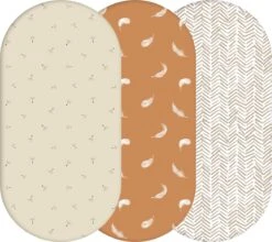 YUNIOO™ - 3-pak Ultra-zacht En Premium Kwaliteit Universele Hoeslakentjes Voor In De Kinderwagen, Verschoonmand, Mozesmand, Wiegje. Ook Te Gebruiken Als Aankleedkussenhoes. Ideaal Als Kraamcadeau.