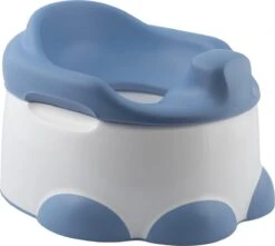 Bumbo Step 'n Potty Powder Blue -Toilet Trainer- Brilverkleiner Met Opstapje -Toilet Bril Zitje - 3 In 1 WC Potje - WC Verkleiner - WC Zindelijkheids Training Voor Jongens/Meisjes - Urinoirs Voor Kind/Peuter Van 2 Tot 7 Jaar - Wit Met Blauw
