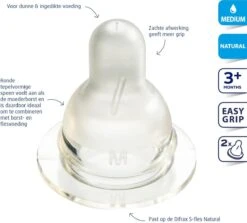 Difrax Flessenspeen Natural - Maat Medium - 2 Stuks -Bekend Babyproducten Winkel 1200x1082