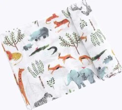 Hydrofiele Doek XL - Baby Inbakerdoek - 120x120 Cm - Safari Dieren -Bekend Babyproducten Winkel 1200x1082 8
