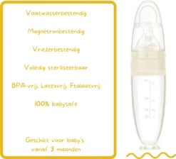 Biberoia® Knijpfles Met Lepel – Baby / Kinderbestek - Kraamcadeau – Babyshower – Wit -Bekend Babyproducten Winkel 1200x1090 2