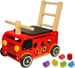 Houten Loopwagen Brandweer Met Blokken - I'm Toy -Bekend Babyproducten Winkel 1200x1095 1