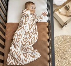 Meyco Ikat/Uni Wieglaken - 2-pack - Sand/toffee - 75x100cm -Bekend Babyproducten Winkel 1200x1109 5
