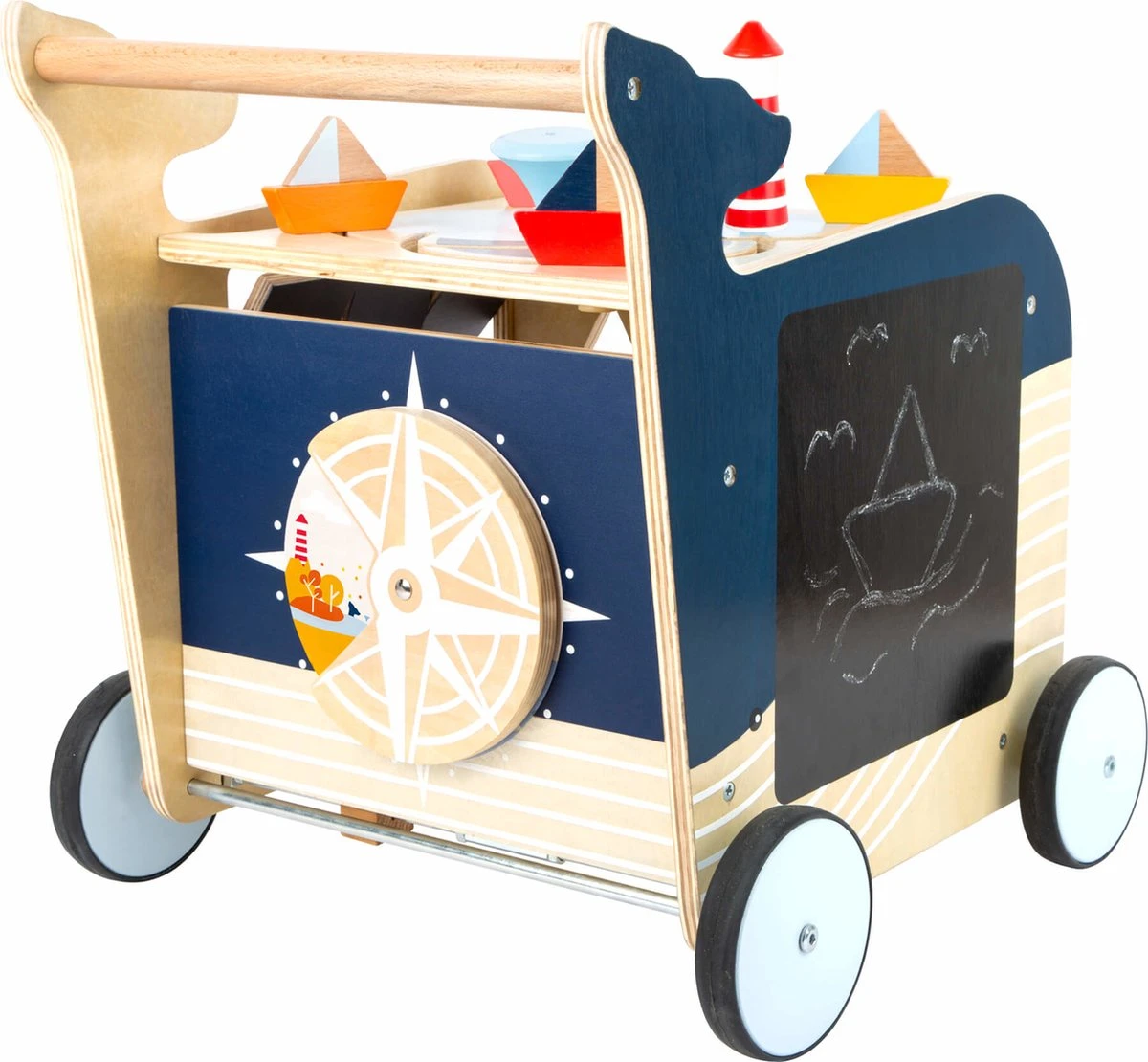 Baby Walvis Loopwagen - Houten Speelgoed Vanaf 1 Jaar 6 Baby Walvis Loopwagen - Houten Speelgoed Vanaf 1 Jaar - Afbeelding 4