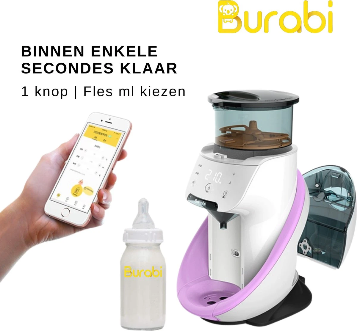 BURABI Automatische Baby Fles Maker | Fles Voeding Apparaat | Baby Senseo | Met App | Baby Verzorging | Baby Melk | Fles Bereiding | Babymelk | Baby Voeding 11 BURABI Automatische Baby Fles Maker | Fles Voeding Apparaat | Baby Senseo | Met App | Baby Verzorging | Baby Melk | Fles Bereiding | Babymelk | Baby Voeding - Afbeelding 9