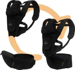 Deryan Pack Luxe Ergonomische Draagzak - Babydrager + Opbergvakjes - Zwart -Bekend Babyproducten Winkel 1200x1120 3