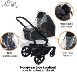 Universele Regenhoes Kinderwagen Met Kijkvenster – Buggy Hoes Universeel – Tegen Regen En Miezer Buggy – Doorzichtig -Bekend Babyproducten Winkel 1200x1121 3