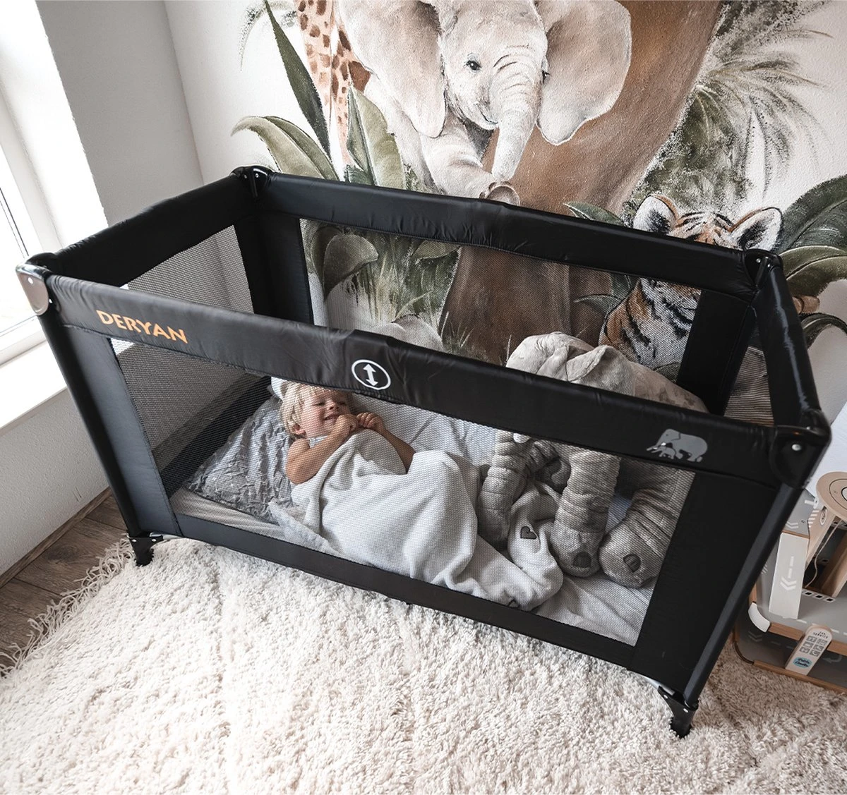 Deryan Believer Campingbedje - 120x60cm - Zwart 5 Deryan Believer Campingbedje - 120x60cm - Zwart - Afbeelding 3