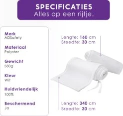 ADSafety - Baby Bed Omrander - Bedbumper - Hoofdbeschermer - Set Van 2 - 340x30cm & 160x30cm 18 ADSafety - Baby Bed Omrander - Bedbumper - Hoofdbeschermer - Set Van 2 - 340x30cm & 160x30cm -Bekend Babyproducten Winkel 1200x1130 7
