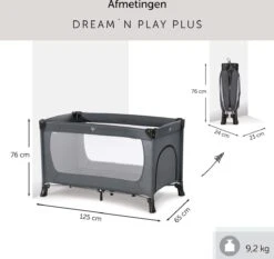 Hauck Dream N Play Plus Campingbedje Set - Met Matras En Muggennet - Grijs -Bekend Babyproducten Winkel 1200x1134 2