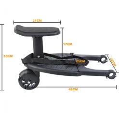 Merkloos Happyment® Universeel Meerijdplankje - Met Zitting - Voor Kinderwagen - Buggyboard - Zwart -Bekend Babyproducten Winkel 1200x1137 4