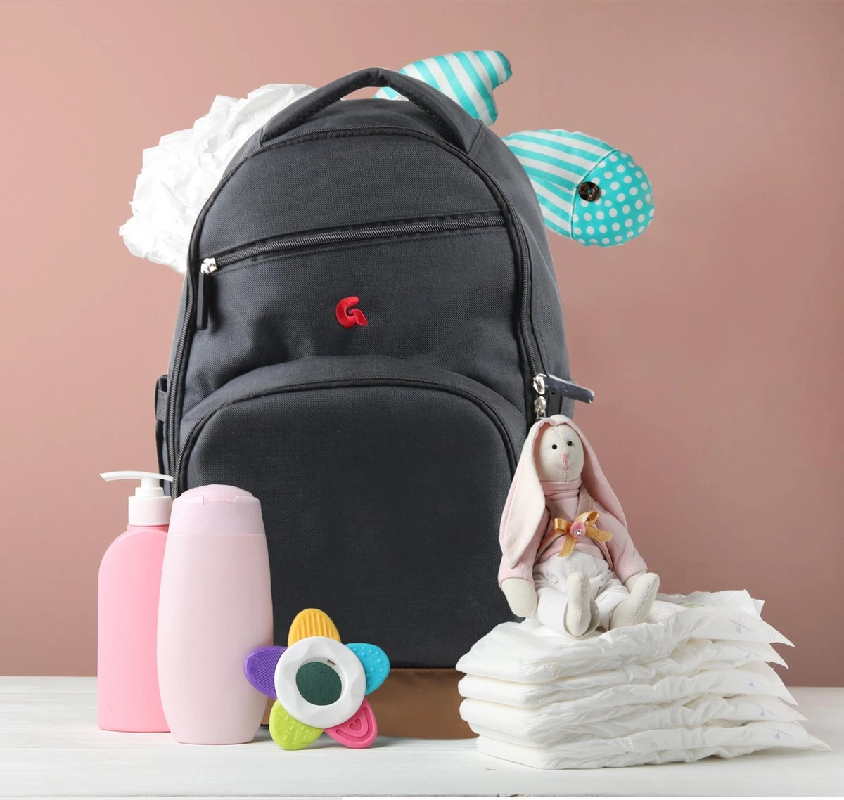 Stoere Luiertas - Rugzak - Inclusief Verschoningsmatje - Zwart 12 Stoere Luiertas - Rugzak - Inclusief Verschoningsmatje - Zwart - Afbeelding 10