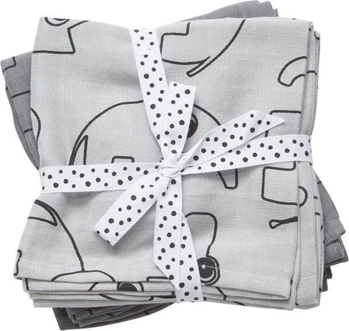 Done By Deer Set 2 Burp Cloths 70x70cm Contour Grey * 3 Done By Deer Set 2 Burp Cloths 70x70cm Contour Grey *
